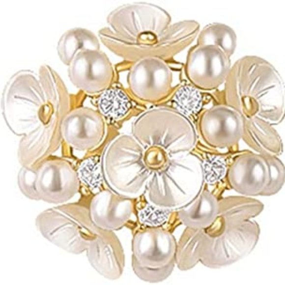 Anthropologie Jewelry - Flower Pearl Stud Earrings